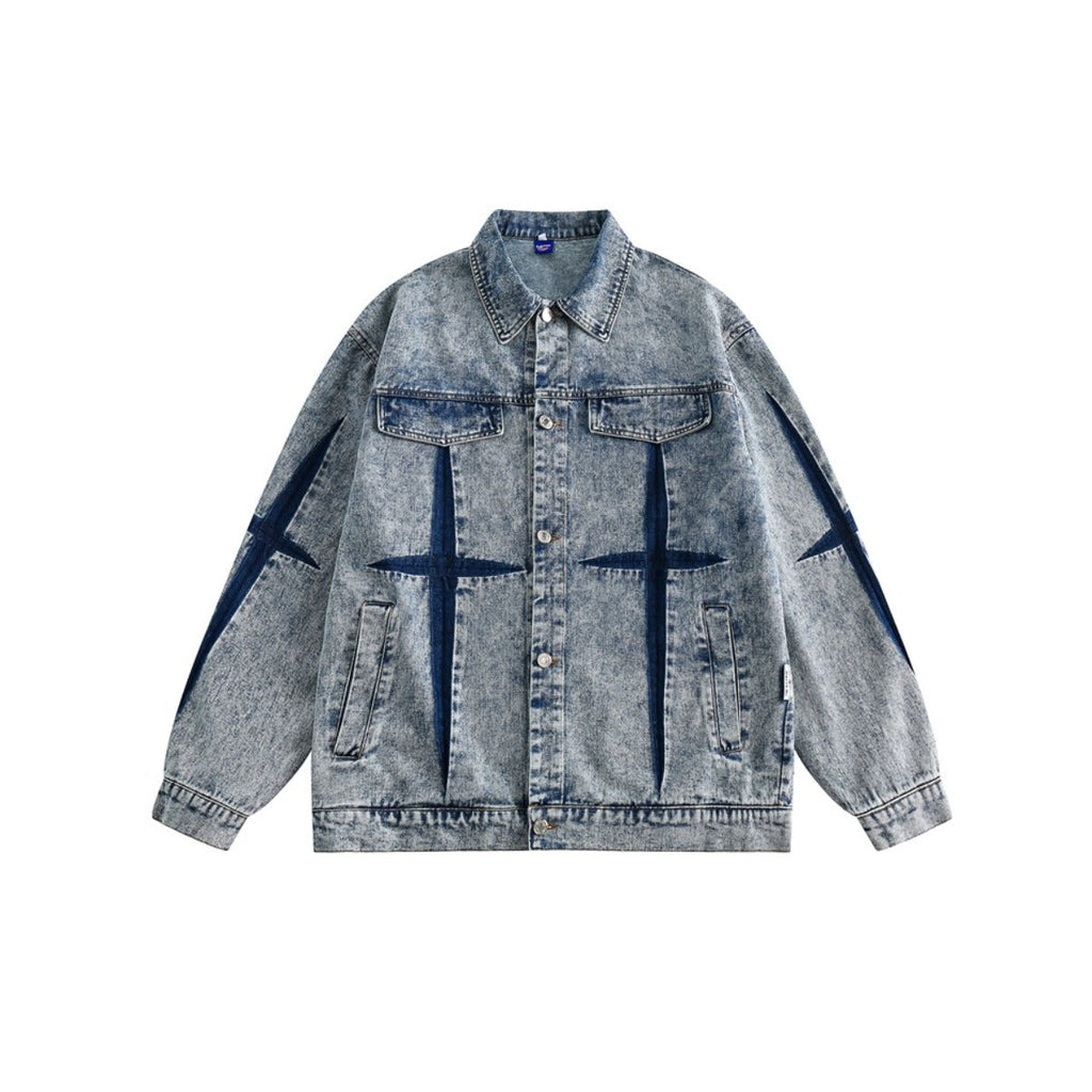 Unisex Jacket Retro Washed Denim Jacket