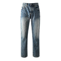 Mens trendy purple jeans, 100% cotton Rhinestones #9138