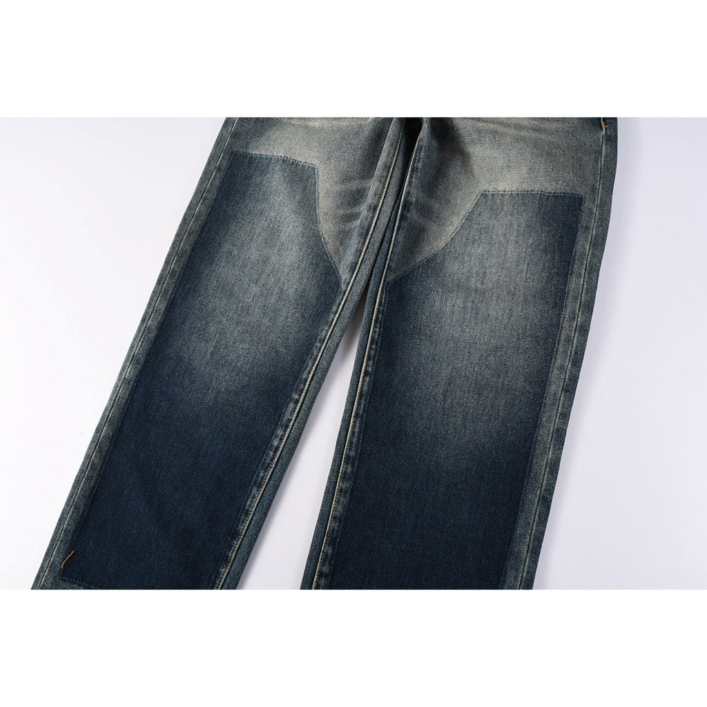 Mens trendy purple jeans, 100% cotton High Street Distressed