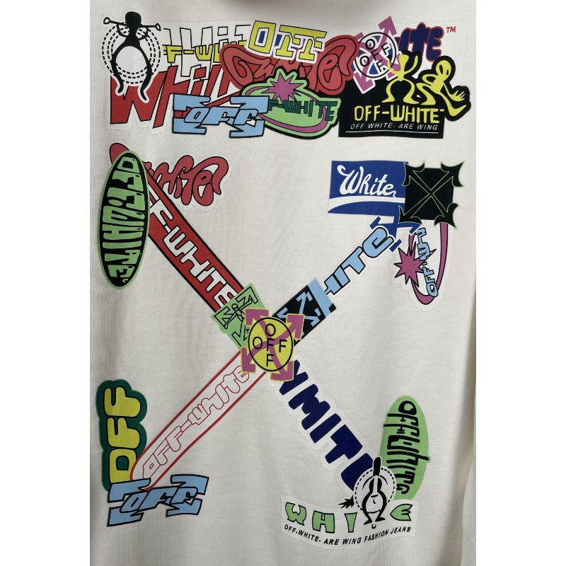 OW  hoodie Colorful graffiti Arrow Pattern Pullover Hood