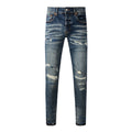 Mens trendy purple jeans, 100% cotton Pure Cotton High Street Trend
