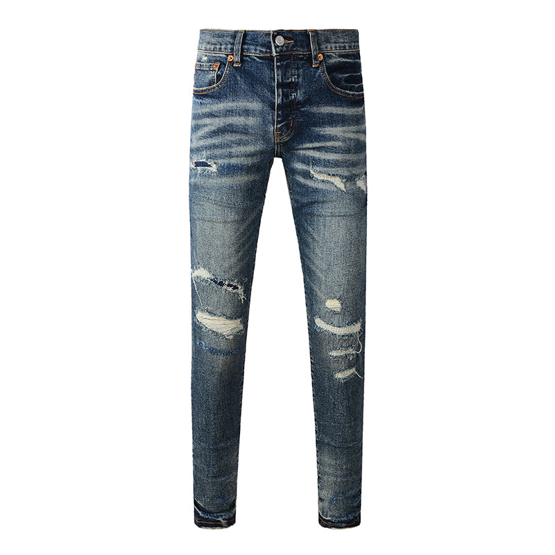 Mens trendy purple jeans, 100% cotton Pure Cotton High Street Trend