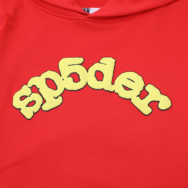 Sp5der Hoodie Cobweb Puff Print Pure Cotton