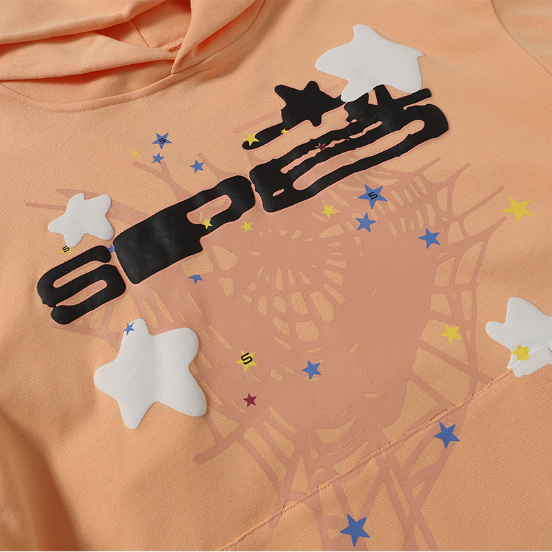 Sp5der Hoodie Cobweb Puff Print Pure Cotton