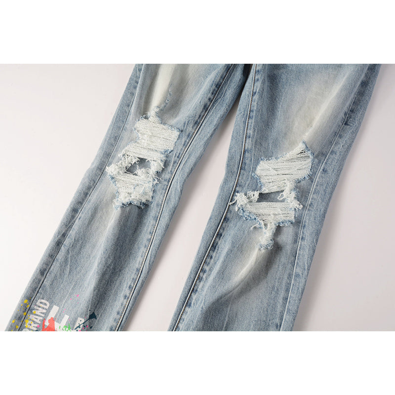 Mens trendy purple jeans, 100% cotton Pure Cotton High Street Trend