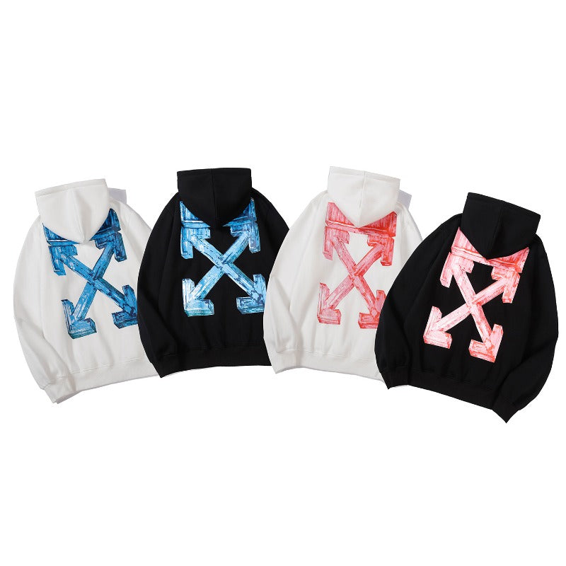 OW  hoodie3D stereo arrow pattern print casual versatile pullover hooded