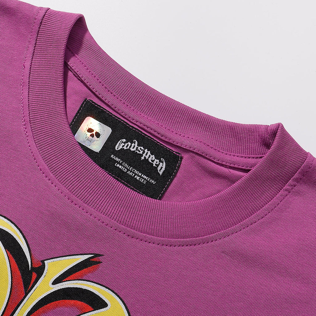 Godspeed T Shirts Biochemical Skull Poppy Print Cotton Casual Short Sleeve Men and Women