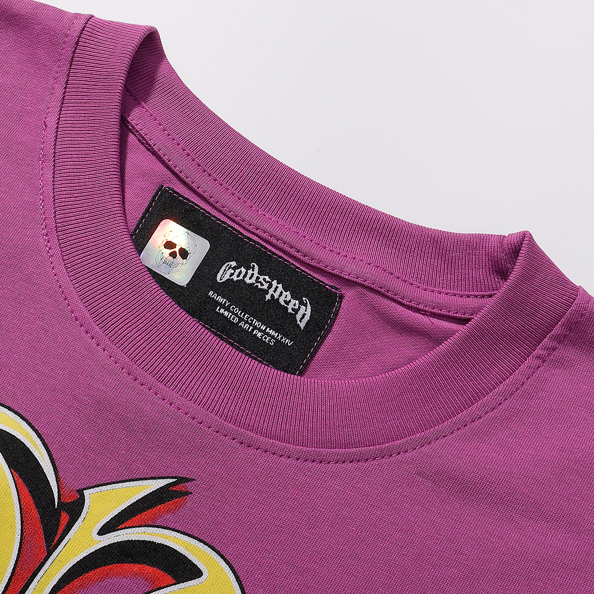 Godspeed T Shirts Biochemical Skull Poppy Print Cotton Casual Short Sleeve Men and Women