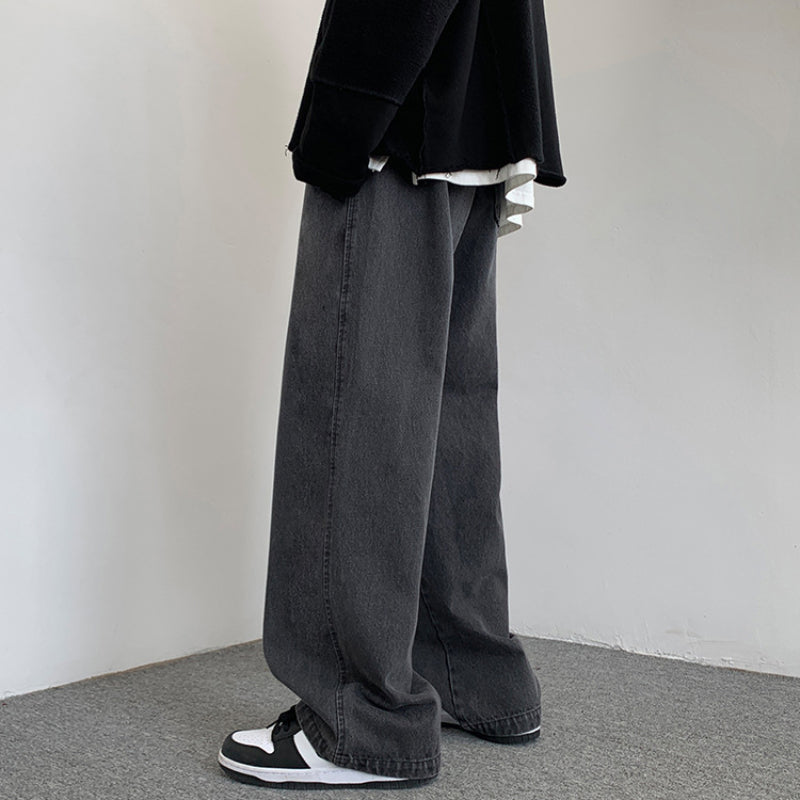 Men Jeans Baggy Straight Trousers Casual Trousers