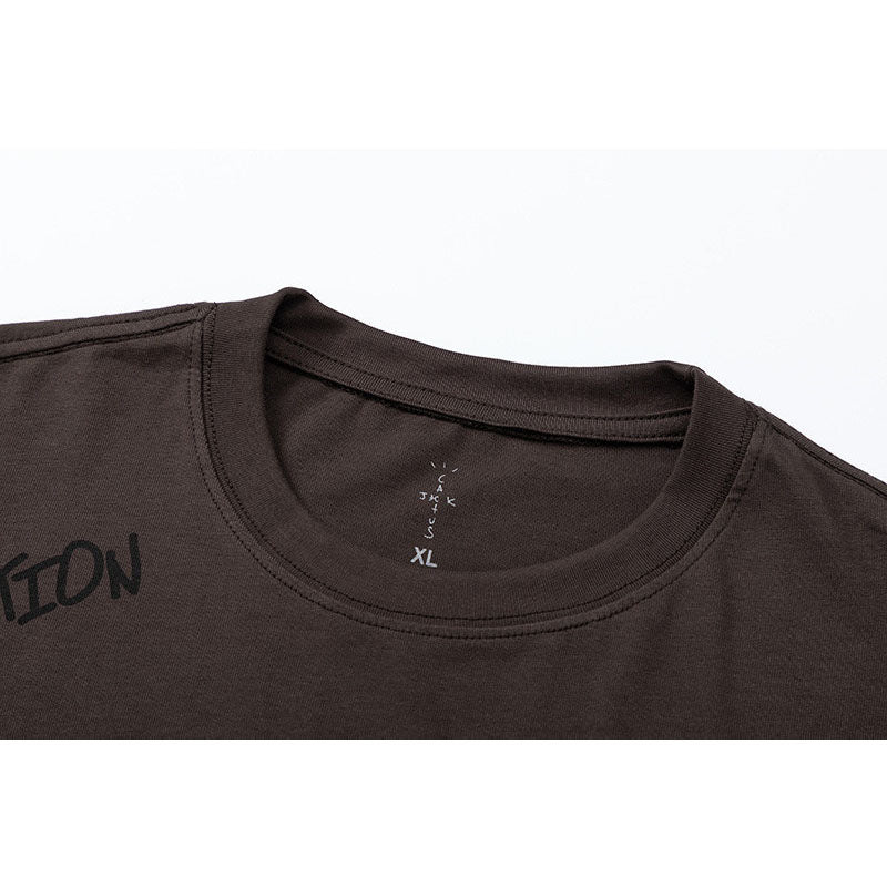 Travis Scott T-Shirt Travis Scott ts Face Print Short Sleeve T-Shirt Loose Crew Neck