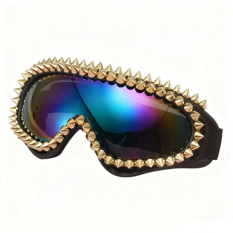 Trendy punk glasses retro rivets