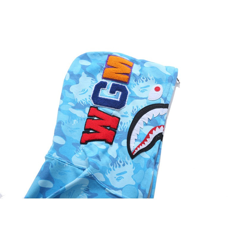 Bathing Ape Hoodie Flame Camouflage Shark Autumn