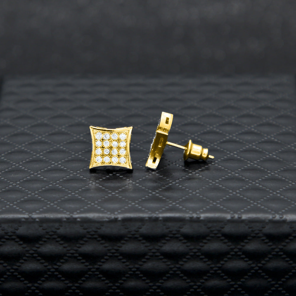 Earrings Zircon Square Earrings Spectrum