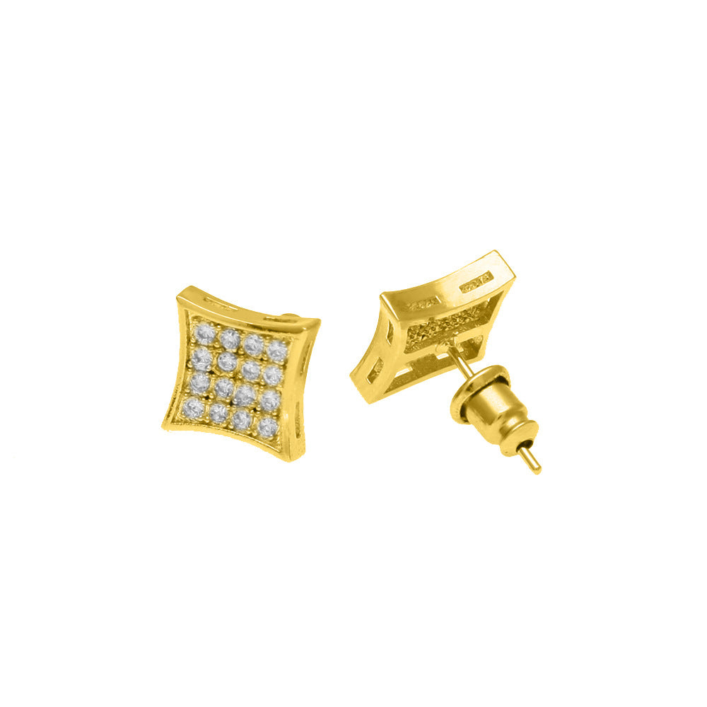 Earrings Zircon Square Earrings Spectrum
