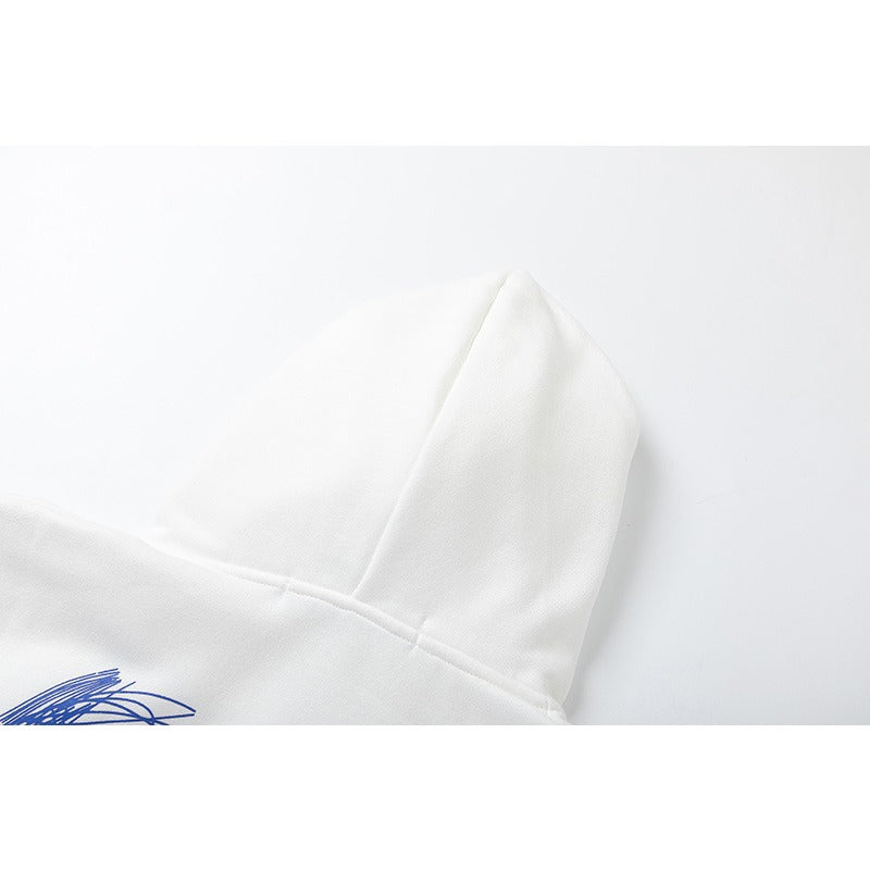 OW hoodie graffiti yarn arrow pattern pullover hooded