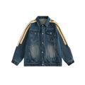 Unisex Jacket Retro Washed Denim Jacket Loose Workwear Denim Jacket Denim Coat