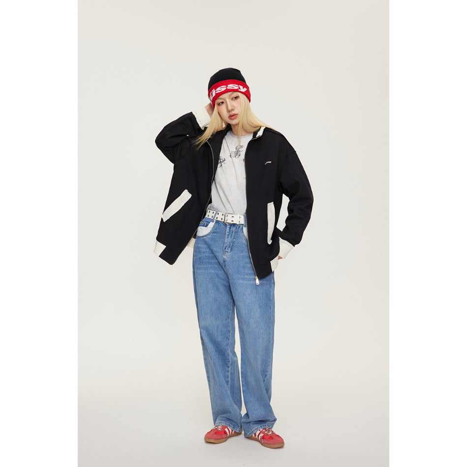 Unisex Jacket Vintage Loose Lapel Jacket for Men and Women Spring and Autumn Coat