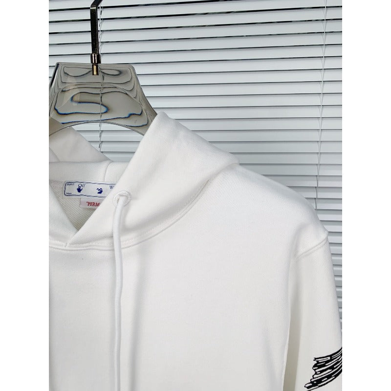 OW hoodie sketch arrow pattern hooded