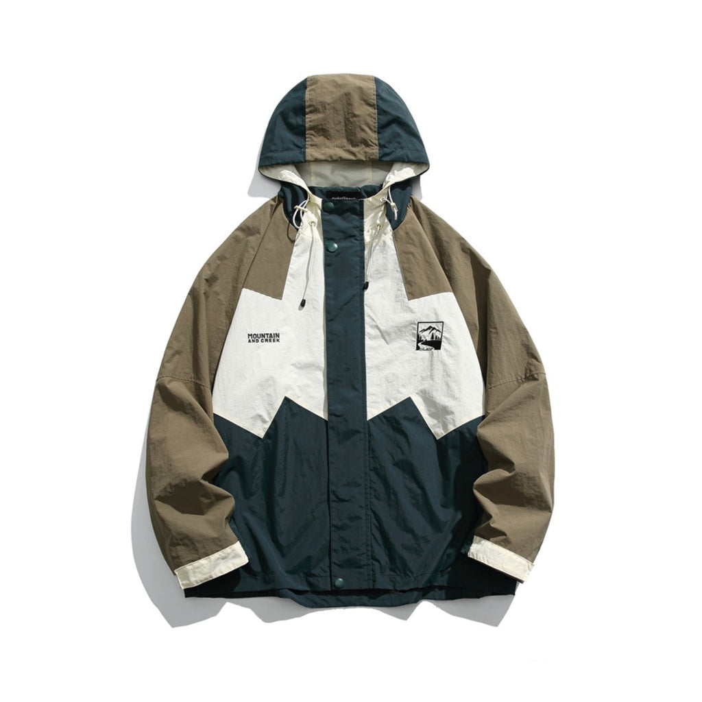 Unisex Jacket Shell Jacket Loose Hooded Coat Men's and Women's Couple Retro Jacket
