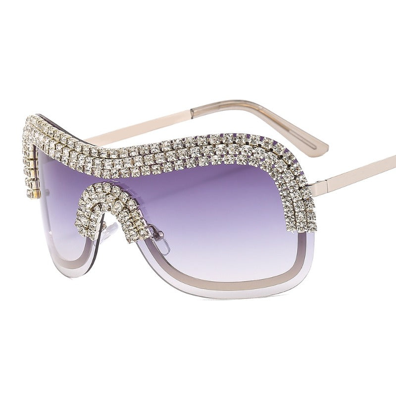 Trendy punk glasses with diamonds