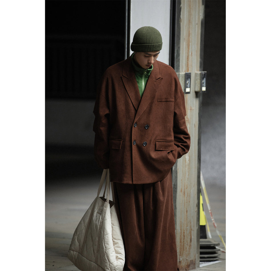 Unisex Jacket Vintage Leisure Suit Corduroy Workwear Jacket Men's Loose Spring and Autumn Coat