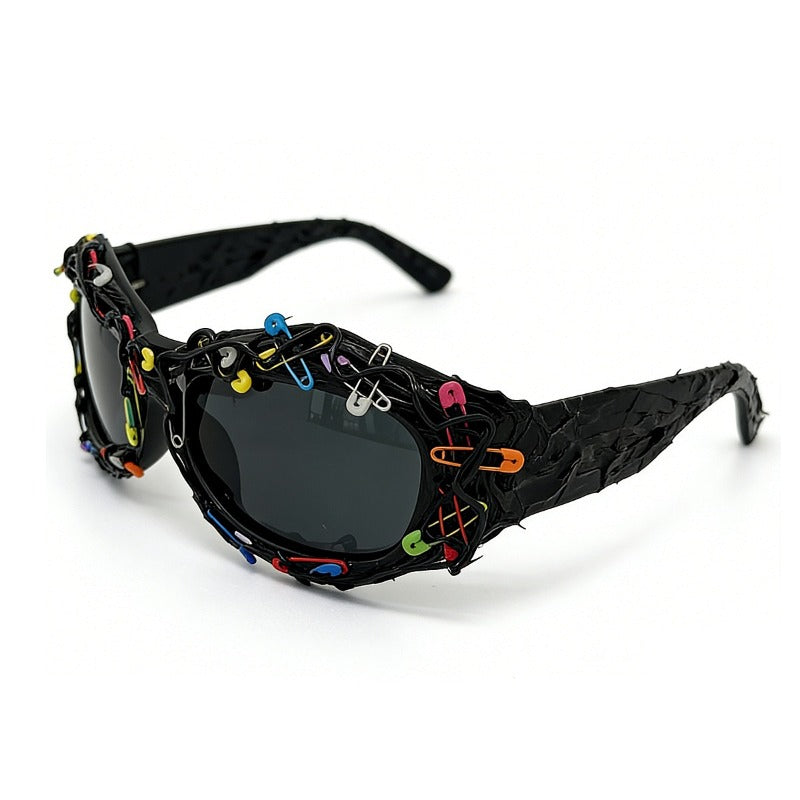 Trendy punk glasses millennium style paper clips
