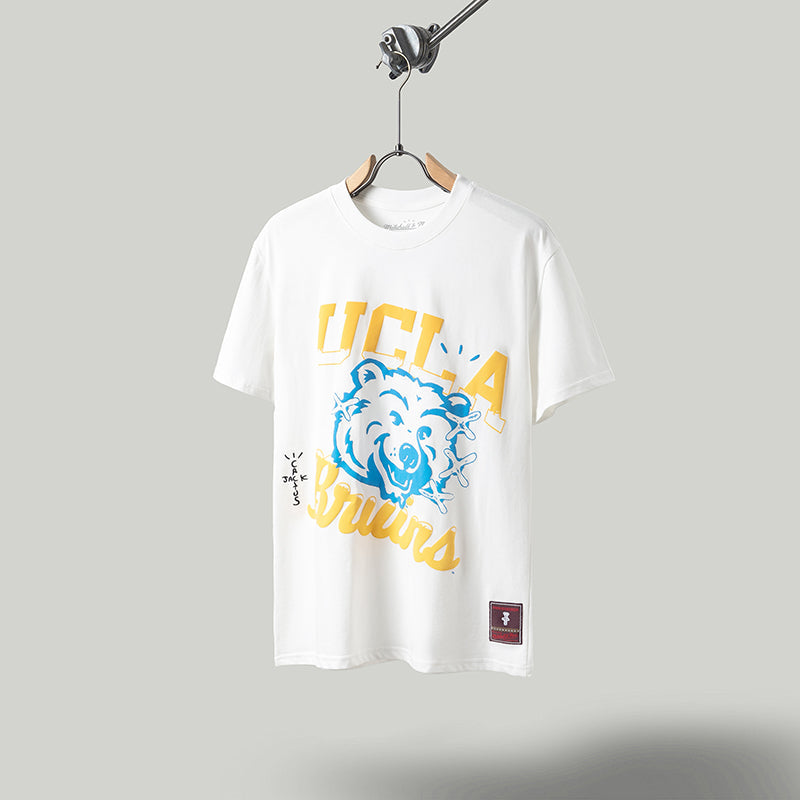 Travis Scott T Shirts x Mitchell x Ness UCLA Bruins Hand-Drawn Short Sleeve