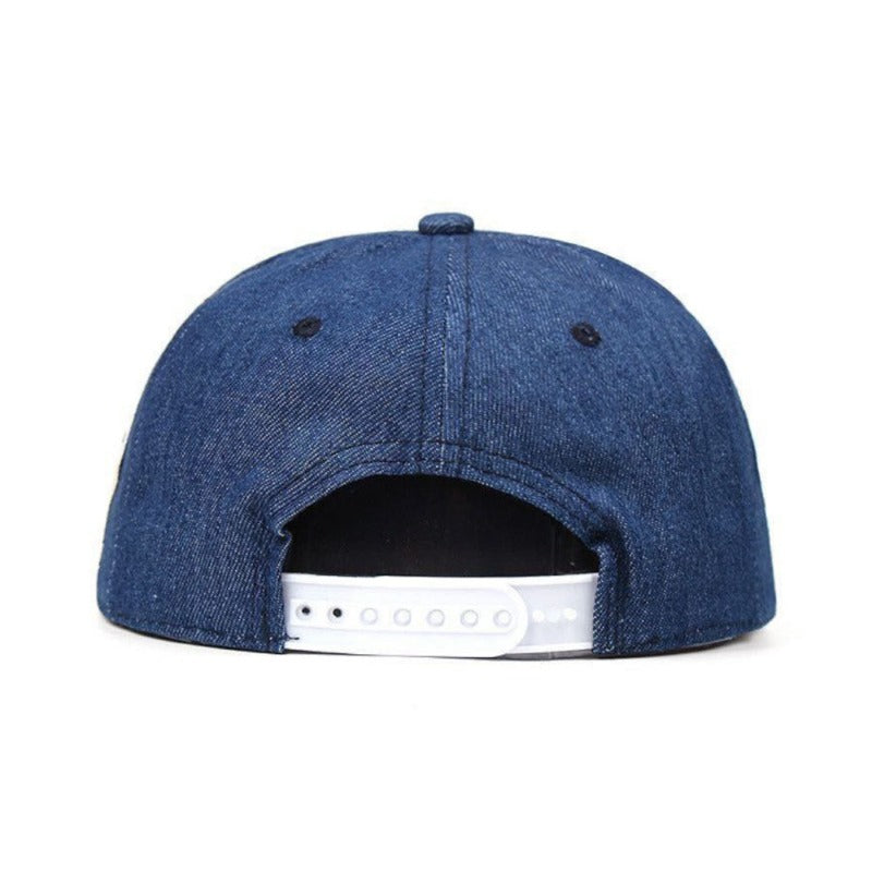 Trendy flat brimmed snapback hats cartoon breathable adjustable sunshade