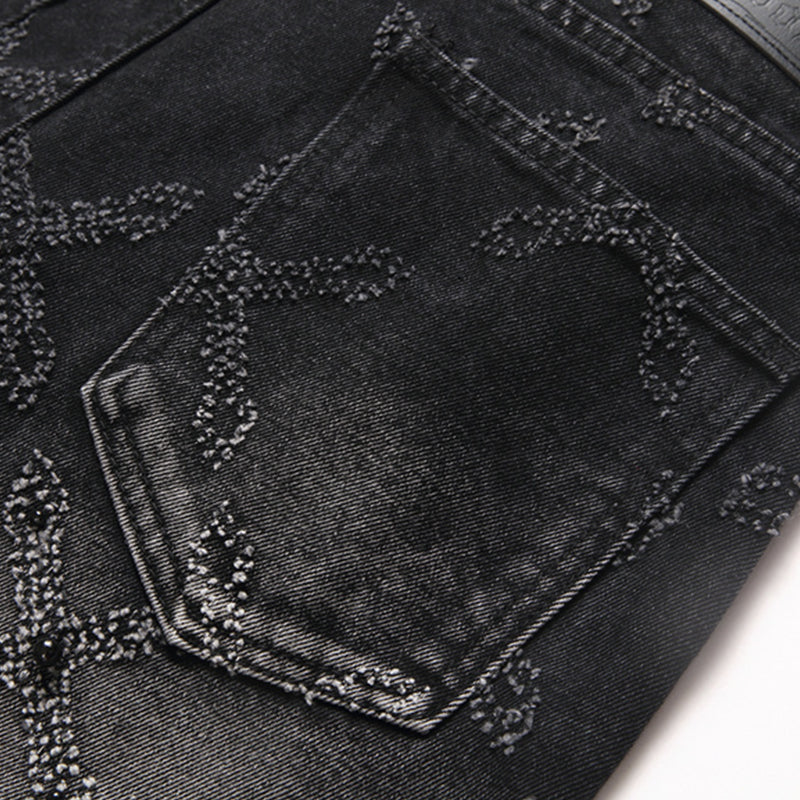 Mens Fashion Jeans Chain embroidery S8261#