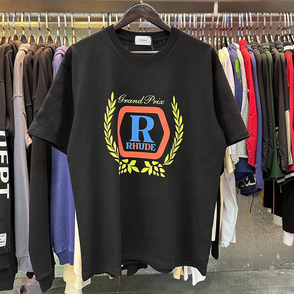Rhude T Shirts Printed Cotton Loose Short Sleeves Men and Women