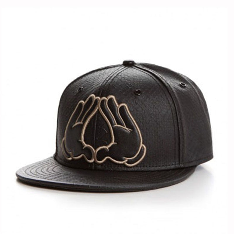 Trendy flat brimmed snapback hats leather shade