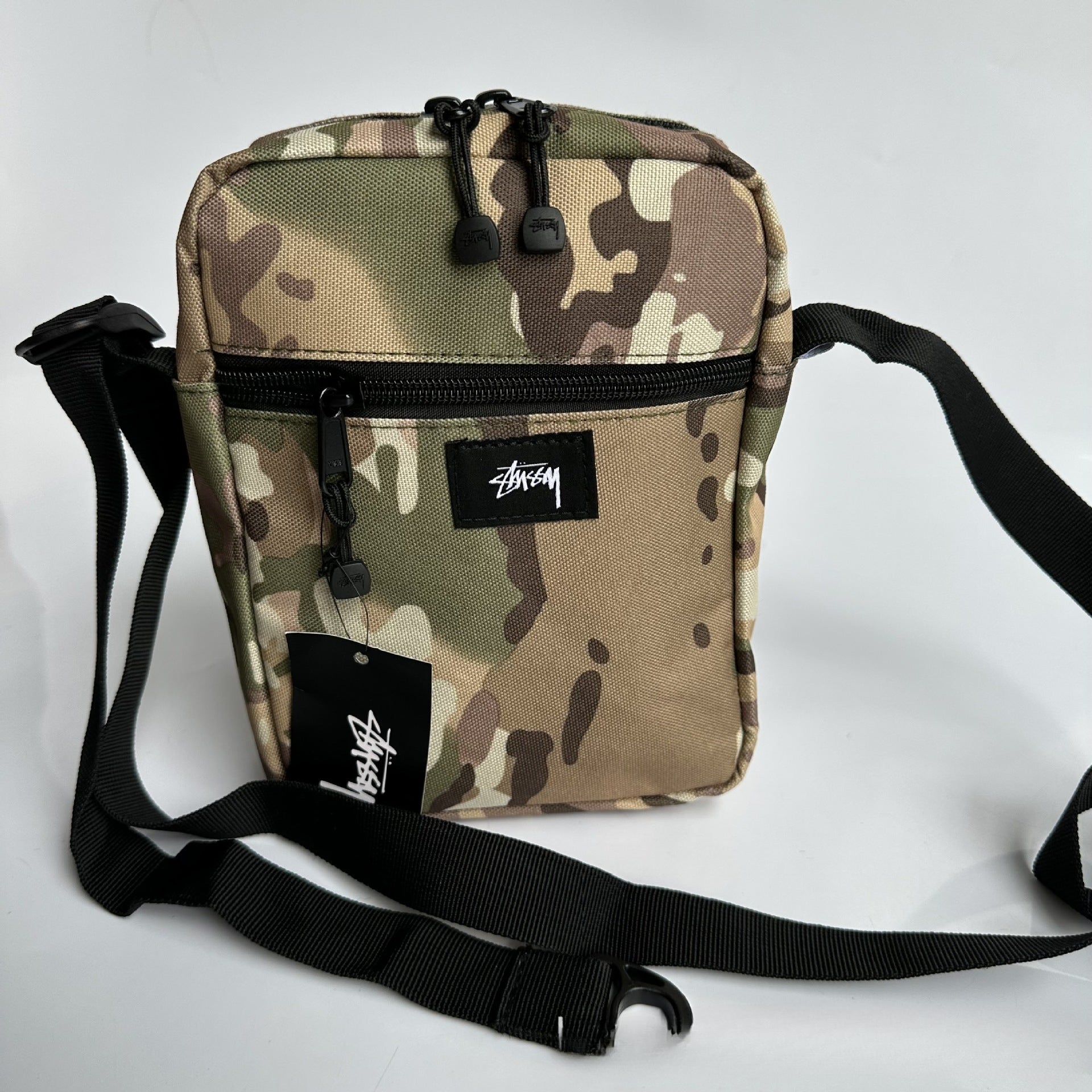 Mens Stussy Bag STUY Men's Plaid Vertical Shoulder Crossbody Bag