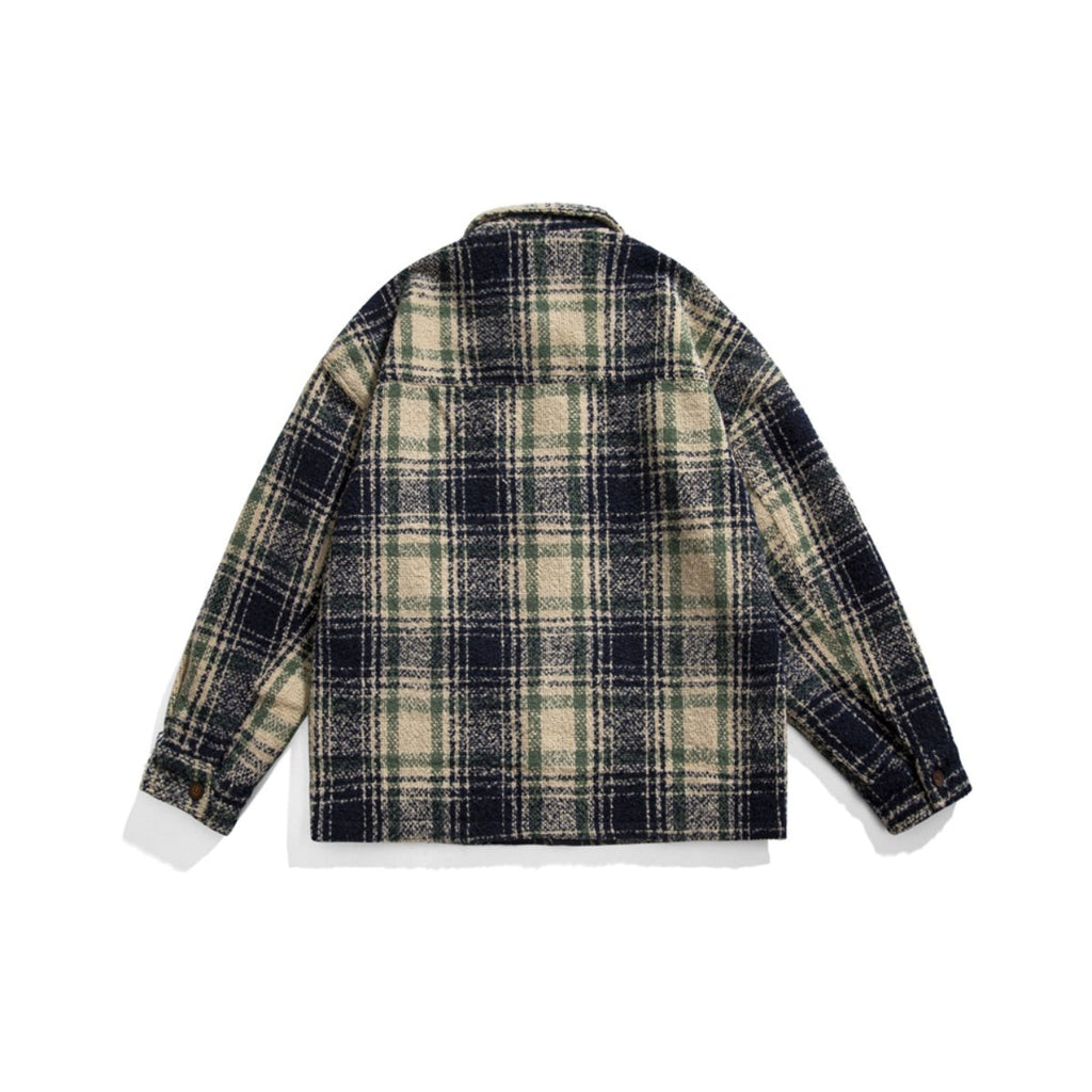 Unisex Jacket Retro Plaid Shirt Men and Women Loose Jacket