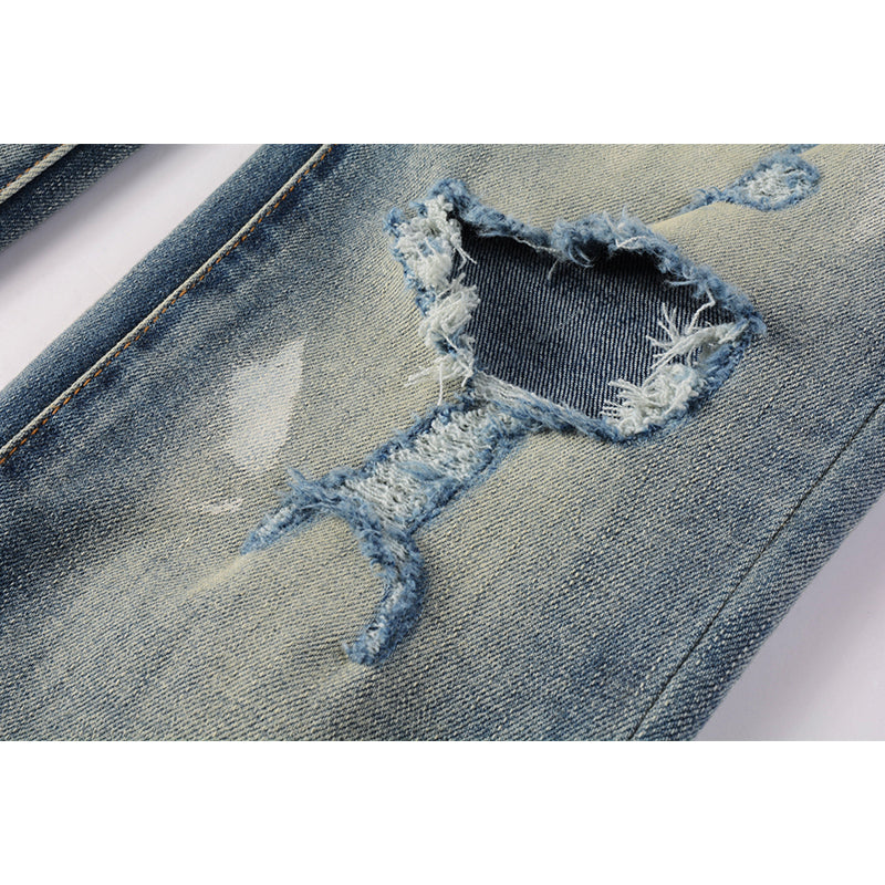 Mens trendy purple jeans, 100% cotton Pure Cotton High Street Trend