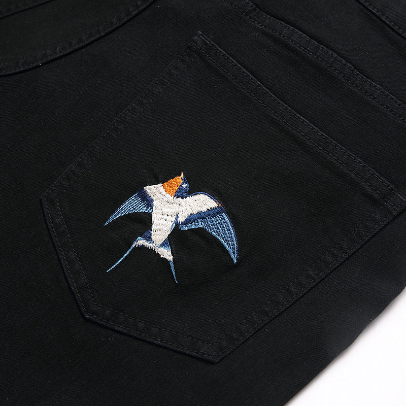 Mens Fashion Jeans Birdprint embroidery 5707#