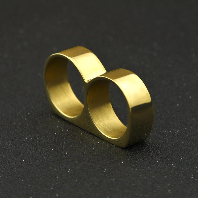 Rings Diamond Ring Double Hole Stainless Steel Spectrum