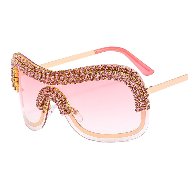 Trendy punk glasses with diamonds