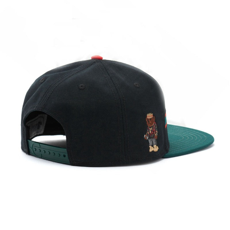 Trendy flat brimmed snapback hats letterbiggieembroider adjustable