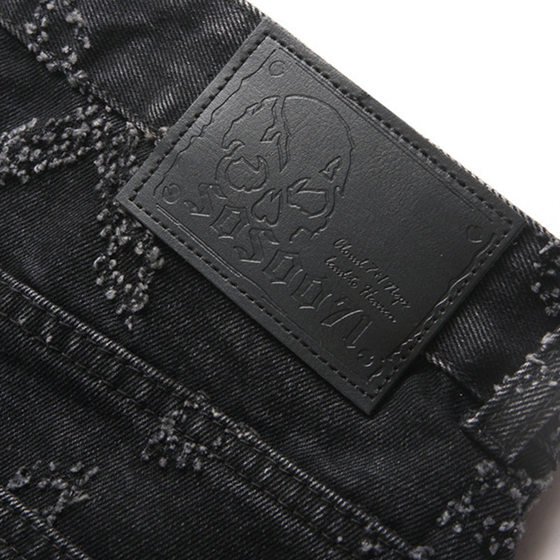Mens Fashion Jeans Chain embroidery S8261#