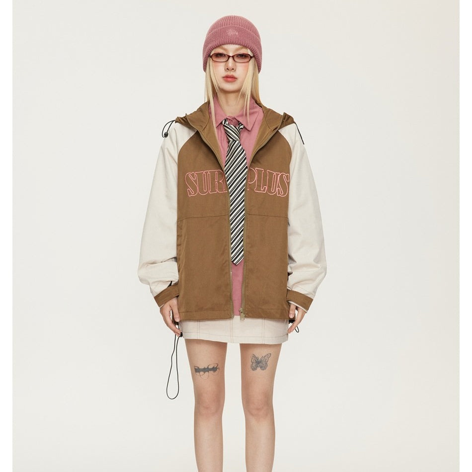 Unisex Jacket Retro Autumn Coat Loose Casual Hooded Jacket