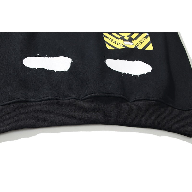 OW  hoodie 喷墨字母箭头图案加绒连帽