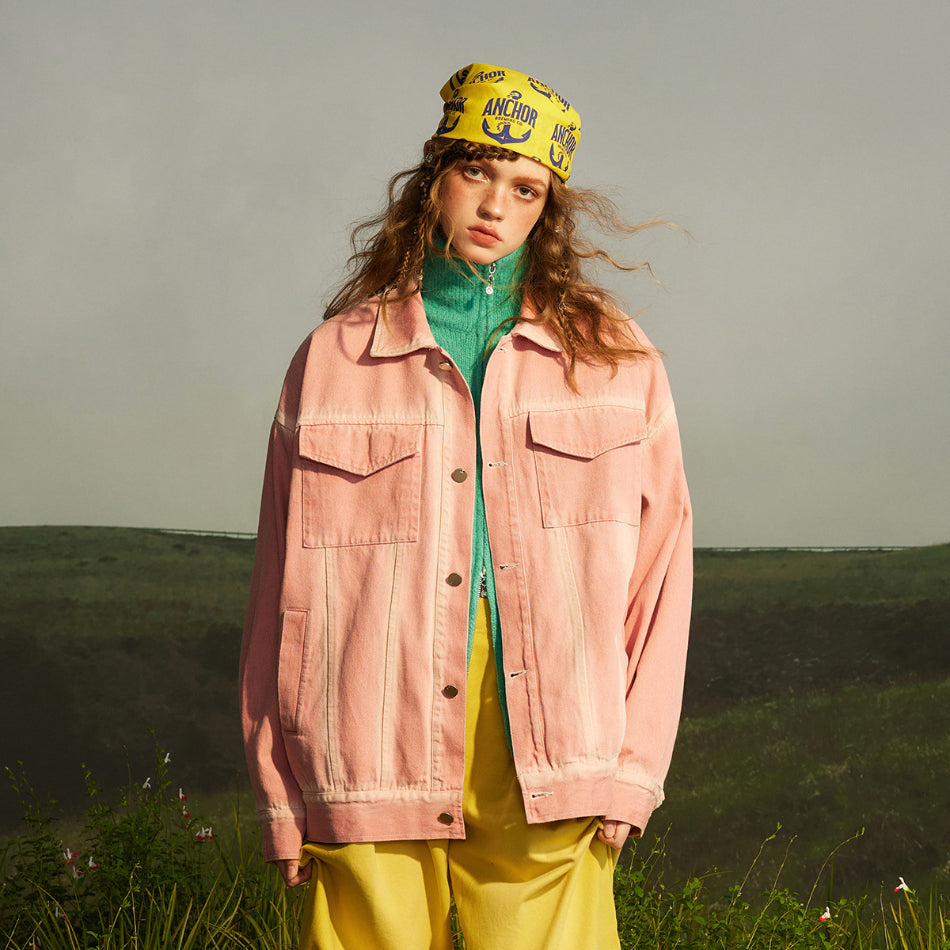 Unisex Jacket Vintage Denim Jacket Baggy Coat