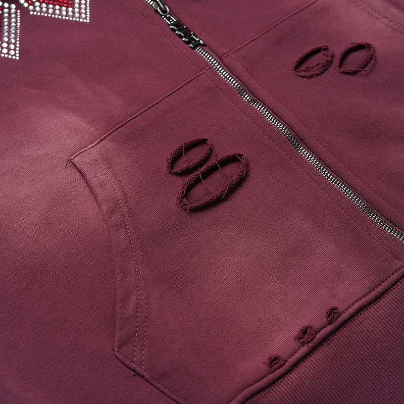 Lost intricacy Hoodie rhinestones