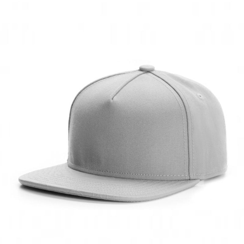 Trendy flat brimmed snapback hats blank light plate without logo