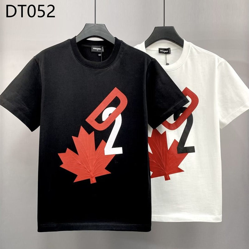 DSQ2 T Shirts Maple Leaf Letter Print