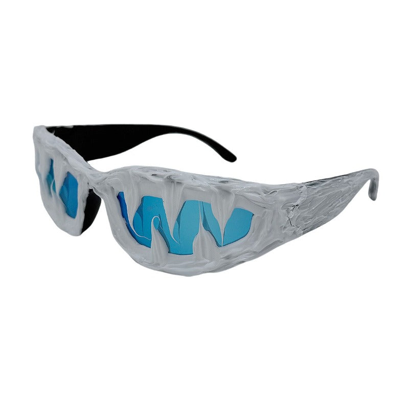 Trendy punk glasses venom glue dark
