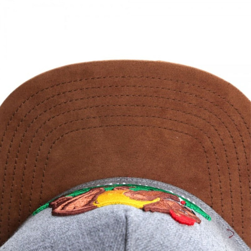 Trendy flat brimmed snapback hats cheech republic cap cartoon bear