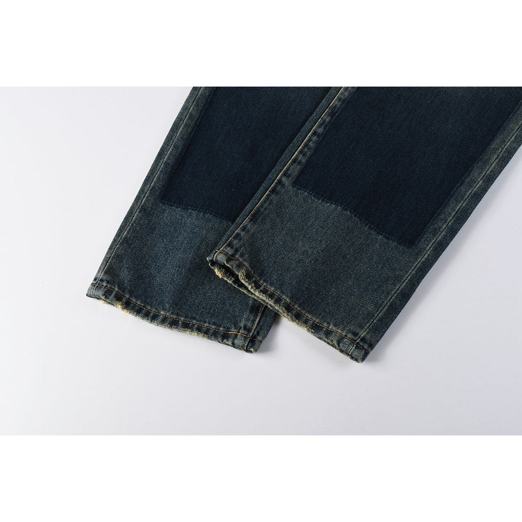 Mens trendy purple jeans, 100% cotton High Street Distressed