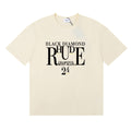 Rhude T Shirts Diamond Solid Color Letter Printing Cotton Casual Short Sleeve Men and Women