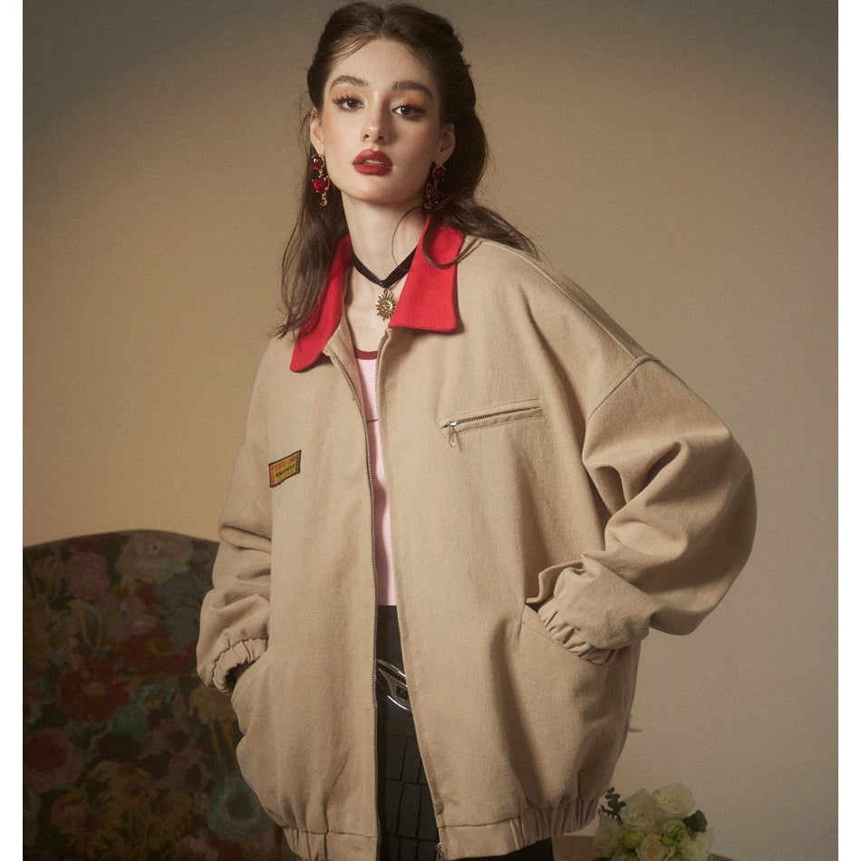 Unisex Jacket Vintage Overalls Jacket Men's and Women's Casual Loose Detroit Jacket